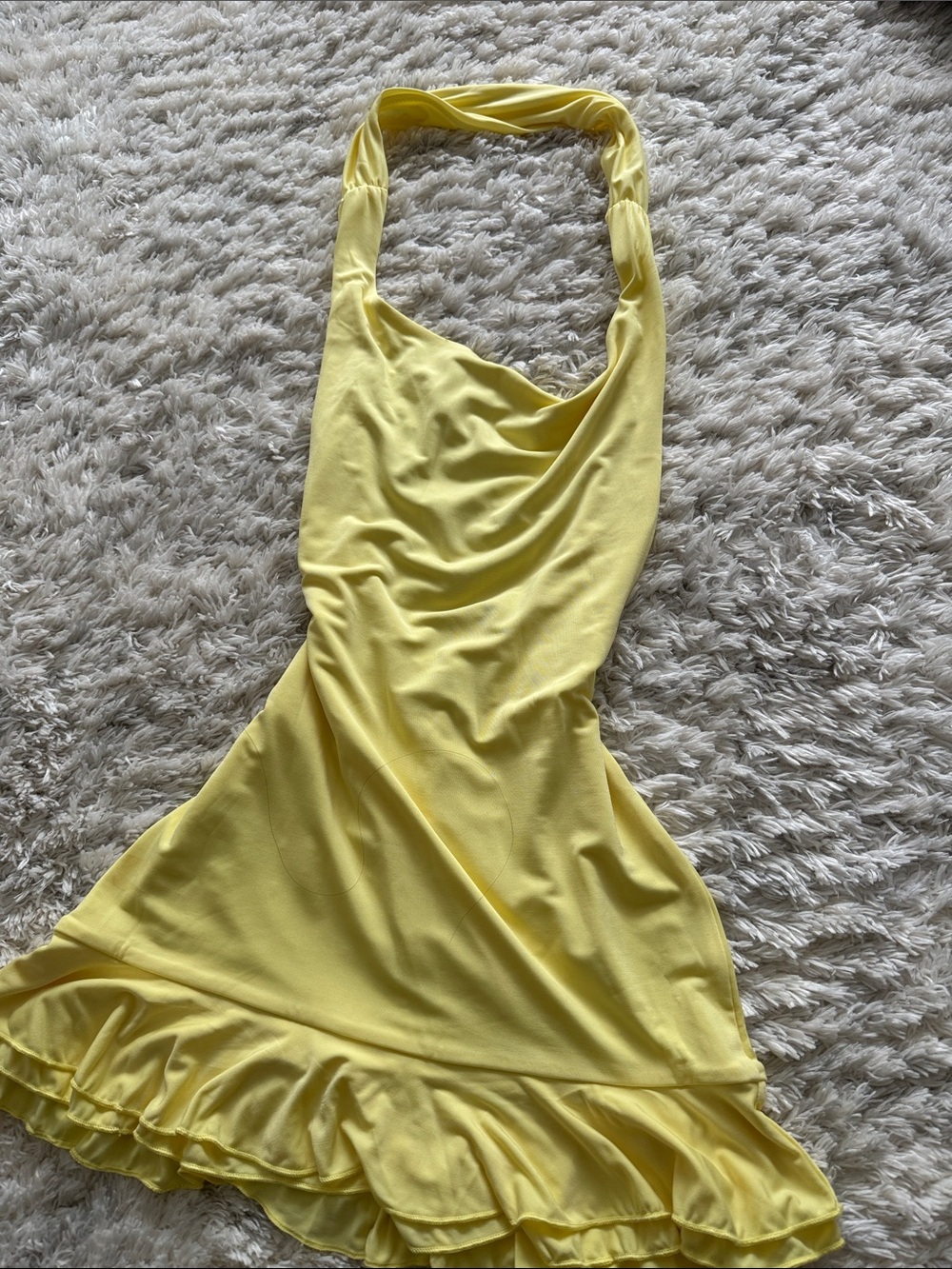 Tiger mist Yellow Halter Ruffle One-Piece Swimsuit - Kids